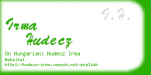 irma hudecz business card